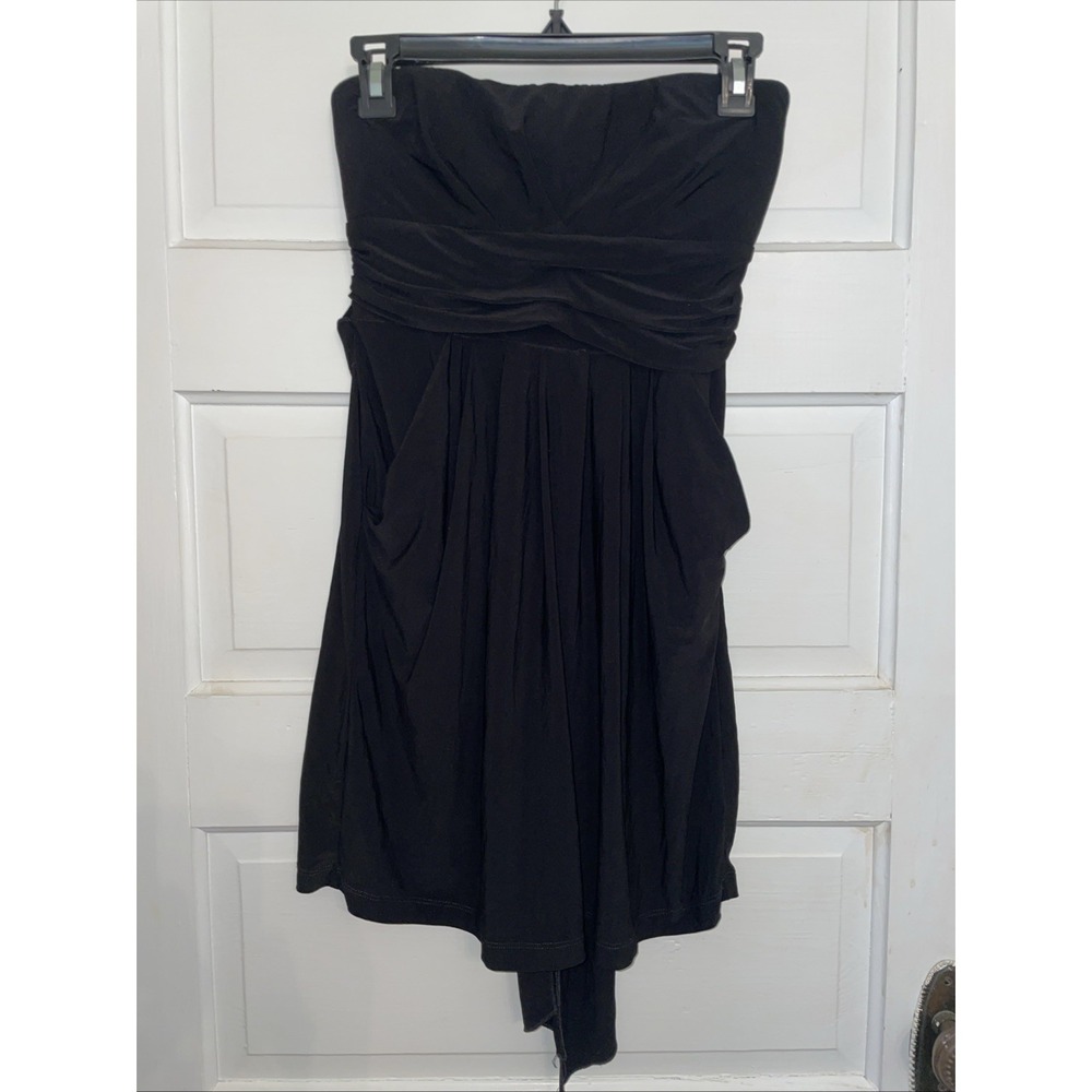 Wishes Wishes Wishes Black Strapless Dress‎ with Pockets SHORT tie back Large